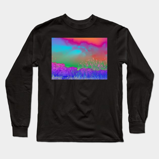 Bright rainbow landscape Long Sleeve T-Shirt by 3DVictory